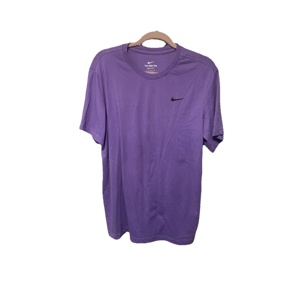 Nike Dri Fit Tee Shirt Purple Short Sleeve Athletic Gym Mens Size Large